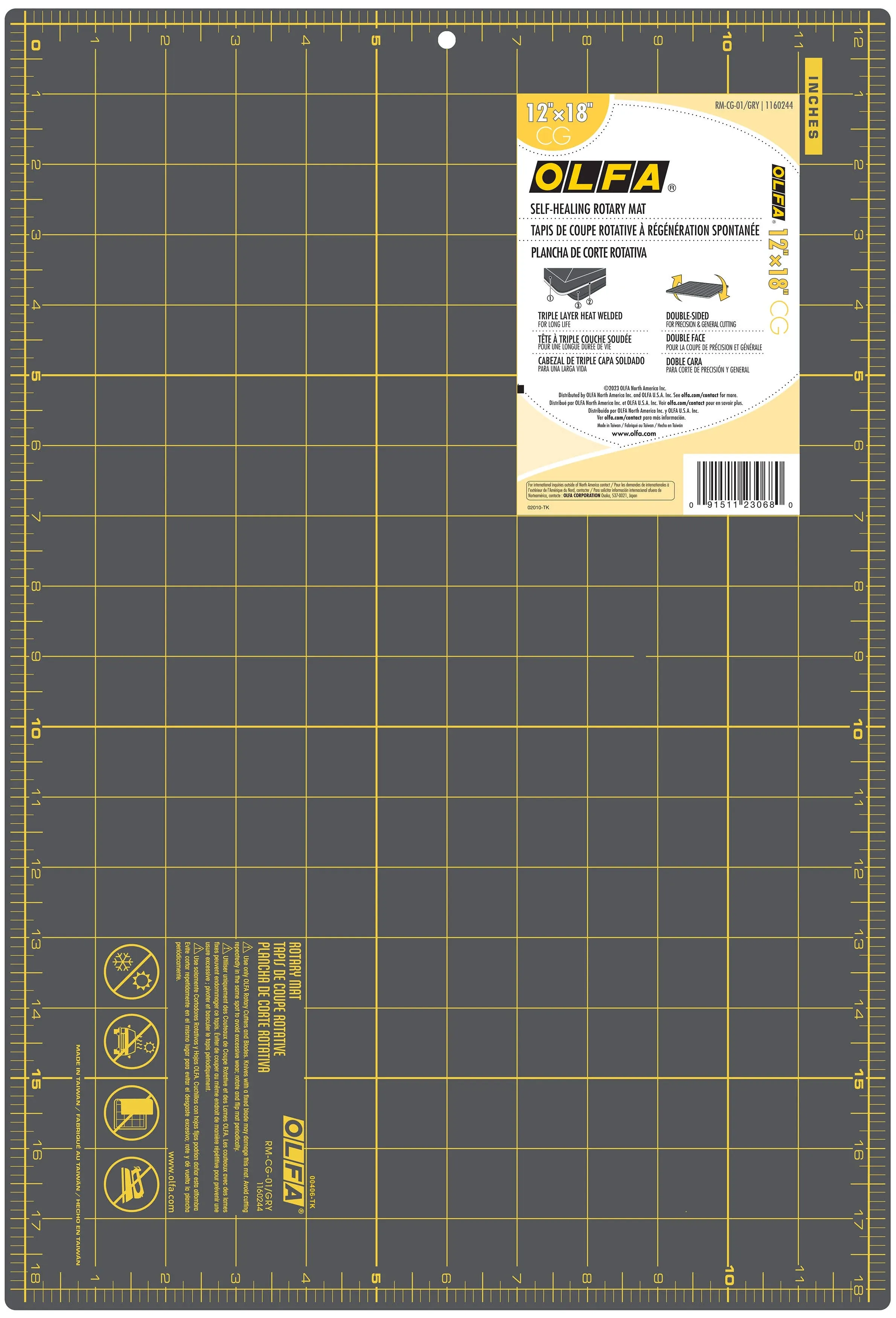 OLFA Double-Sided Self-Healing Rotary Mat 12"X18"