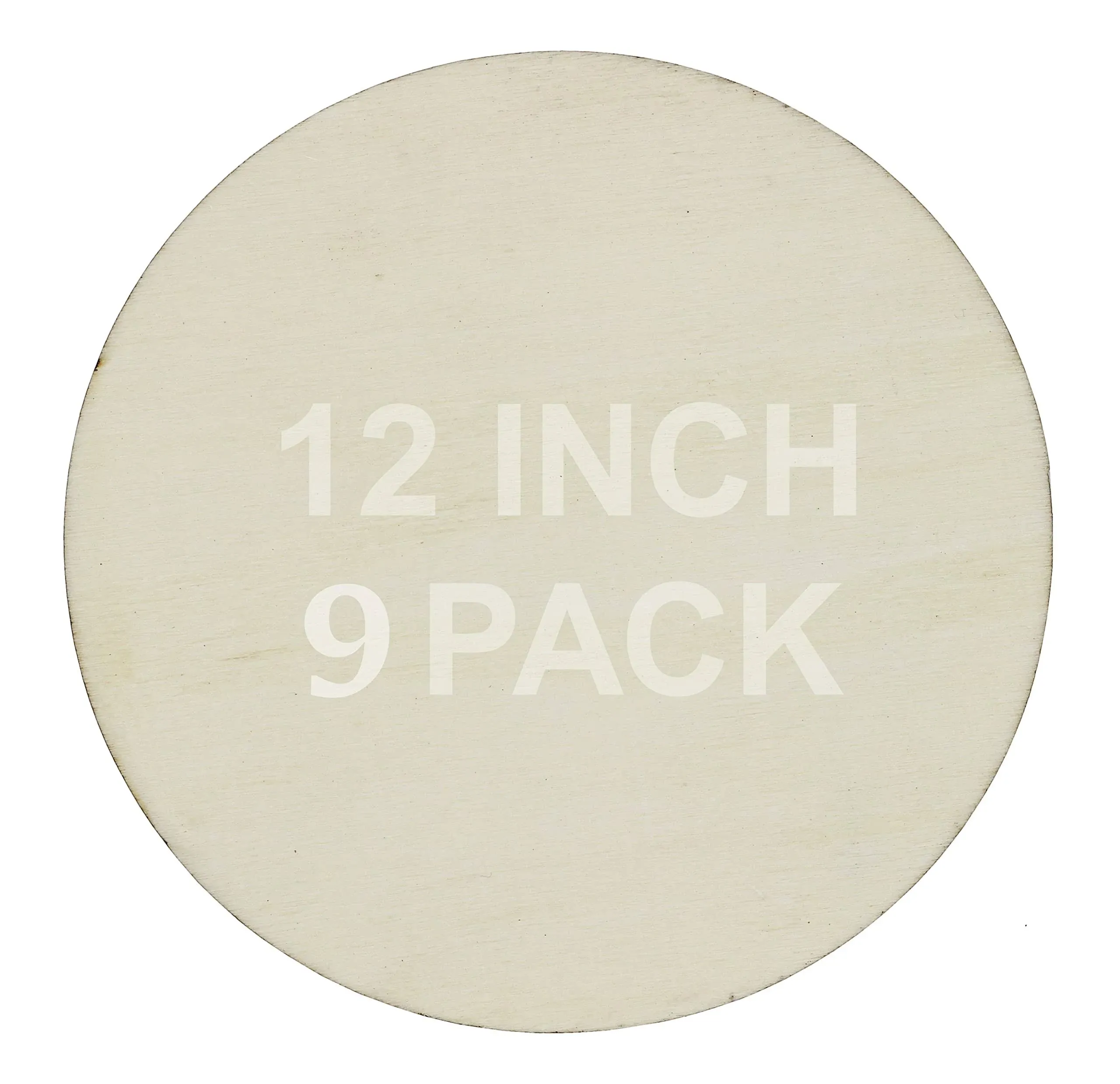 12 Inch Unfinished Round Wood Circles for Crafts, Door Hangers, Clocks, DIY Décor, Paint or Embellish – Wooden Plaque Disc Ready to Decorate | 9 Pack