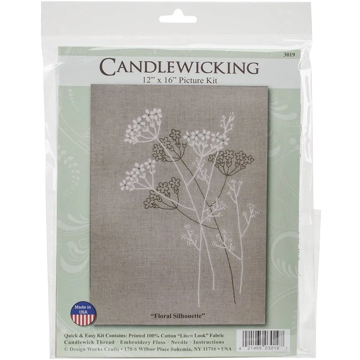 Kit - Candlewicking Embroidery Kit - Floral Silhouette