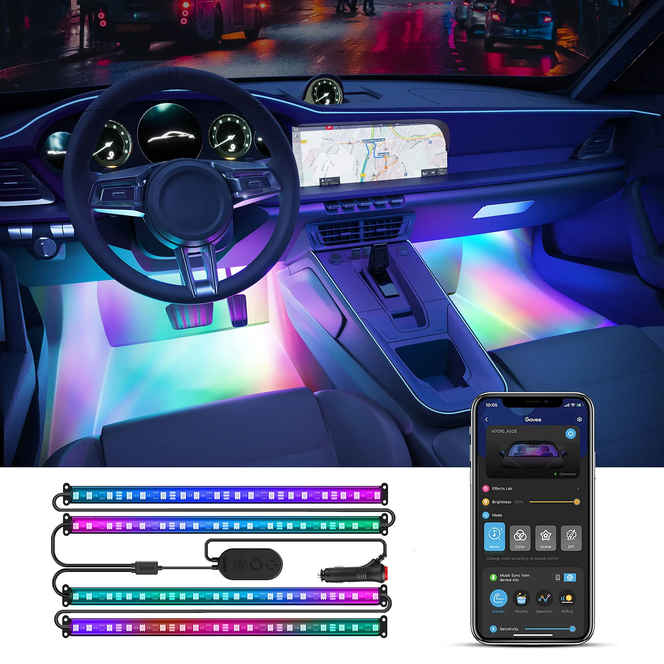 Govee RGBIC Smart Car LED Strip Lights H7090