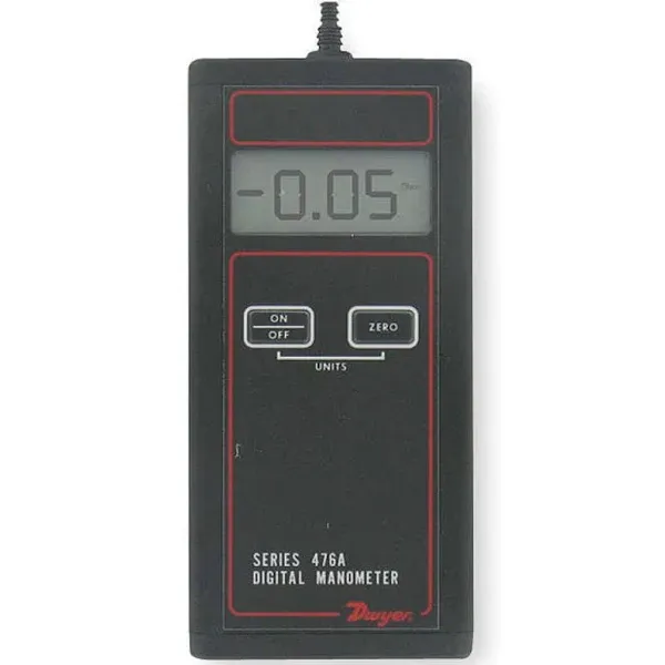 Dwyer 476A-0 Single Pressure Digital Manometer, -20 to 20 &#034;w.c.