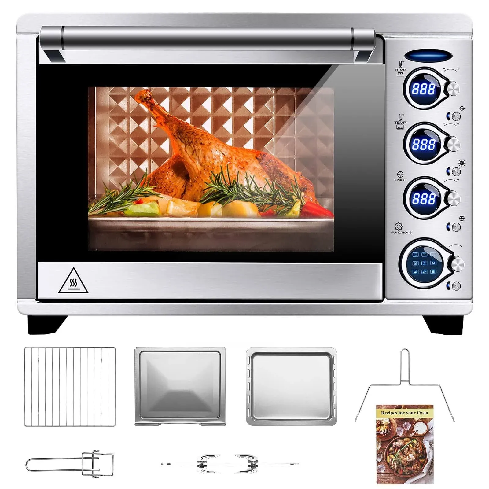 WerkWeit Toaster Oven - 38QT XXL Convection Oven Stainless Steel Count