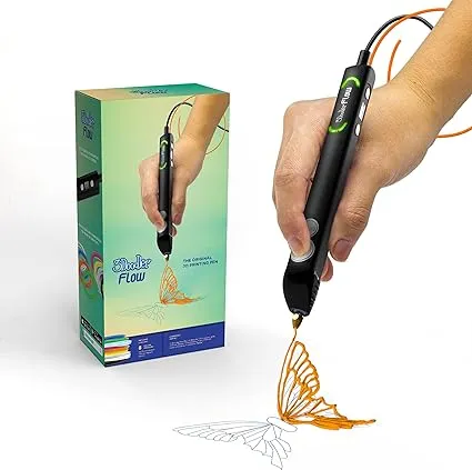 3Doodler Create+ 3D Printing Pen for Teens, Adults & Creators! - Black (2023 Model) - with Free Refill Filaments + Stencil Book + Getting Started Guide