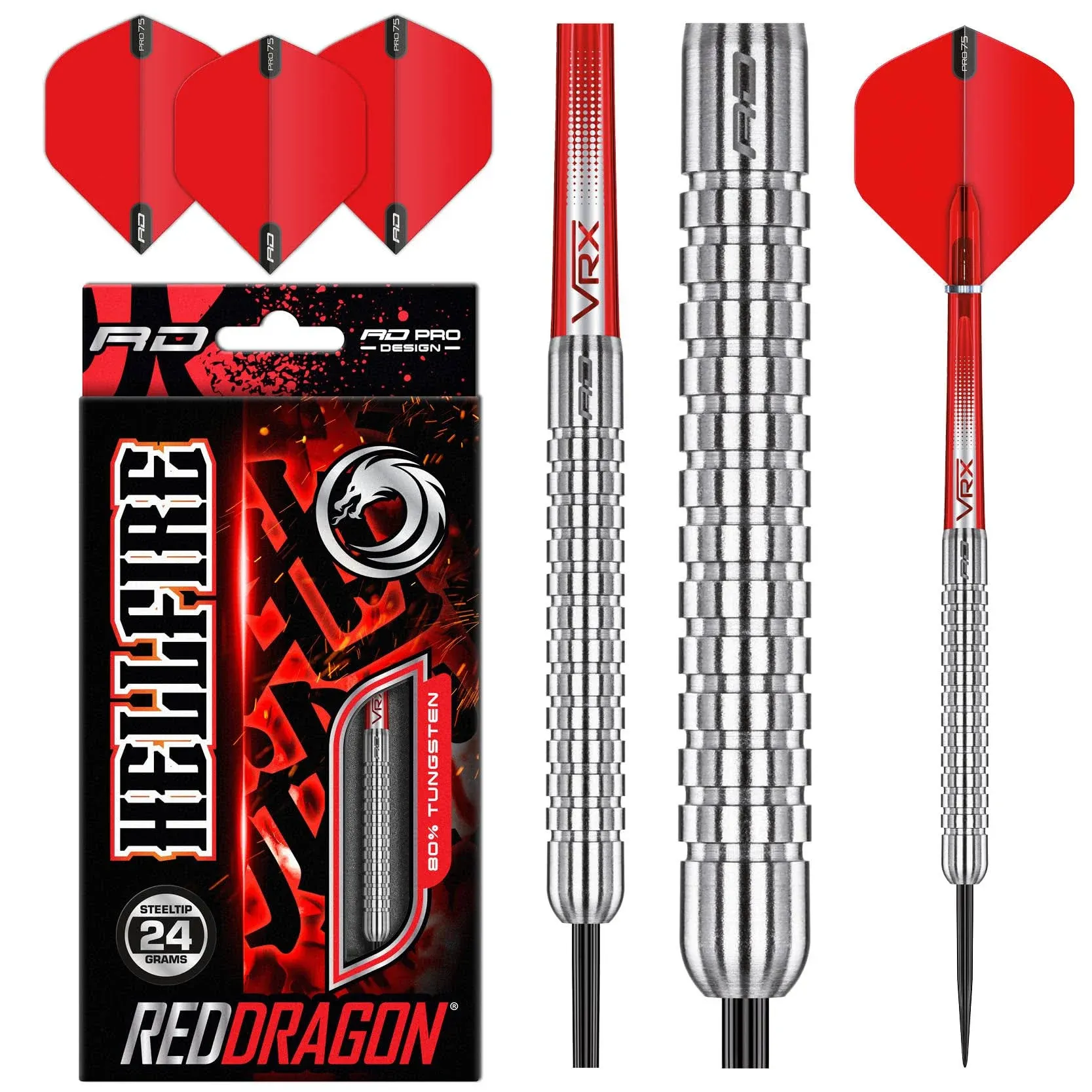 Hell Fire A: 24g Tungsten Darts Set with Flights &amp; Stems