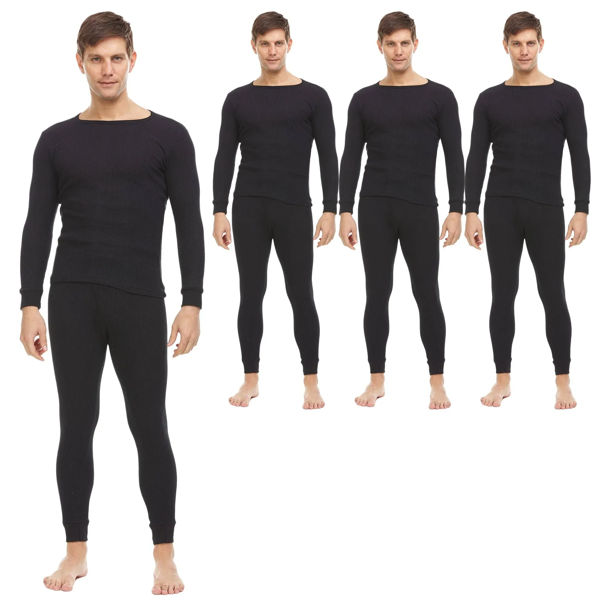 BILLIONHATS 3 Pack of 2pc Thermal Sets for Men, Base Layer Long Johns Underwear ...