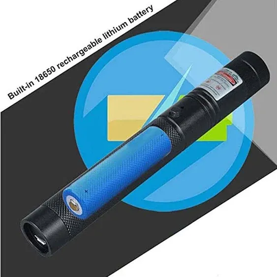 Long Range Tactical Green Laser Beam Flashligh with USB Charging,Adjustable Focus Light Pointer for Night Astronomy Outdoor Camping and Hiking