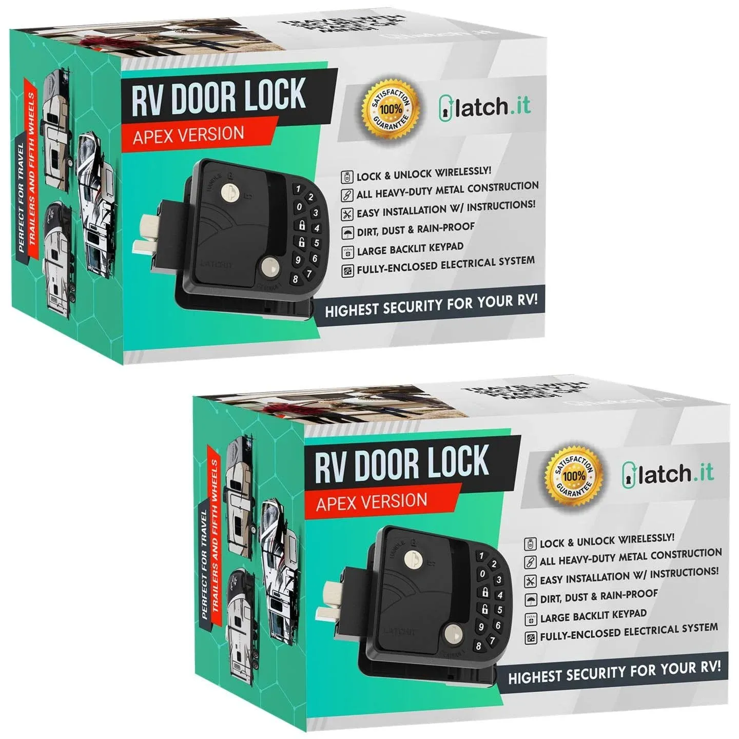 Latch.it 2 Keyed Alike RV Door Locks | 2023 Apex Edition | 10 Digit Keyless RV ...