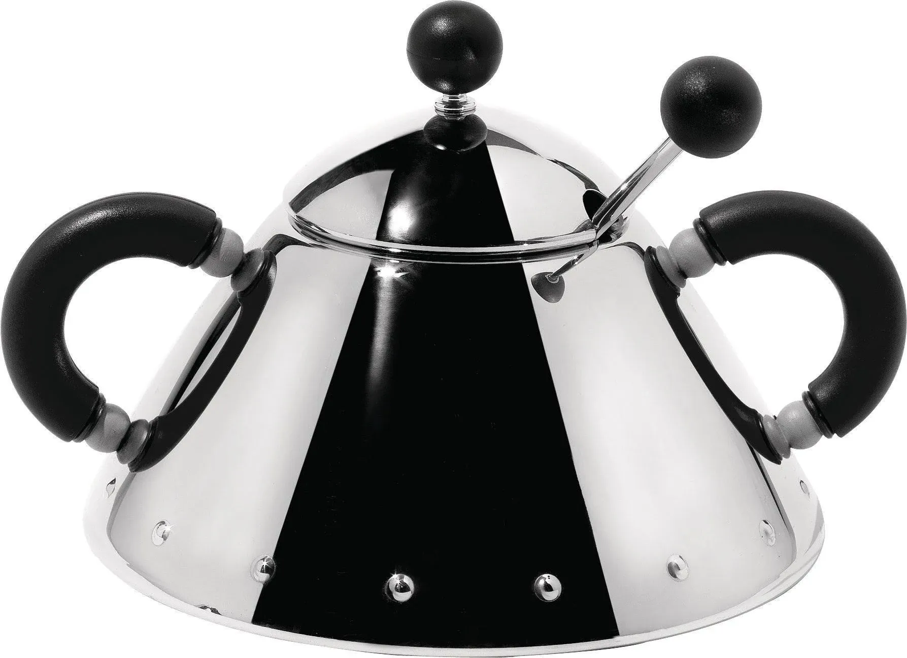 Michael Graves Sugar Bowl with Spoon by Alessi - Black