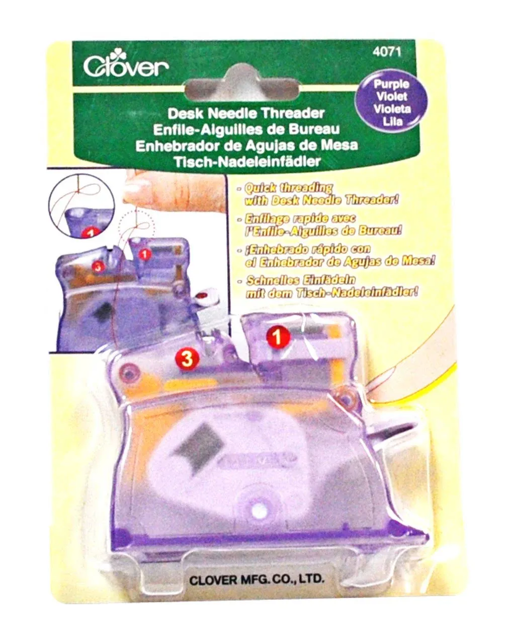 Clover Desk Needle Threader - Purple