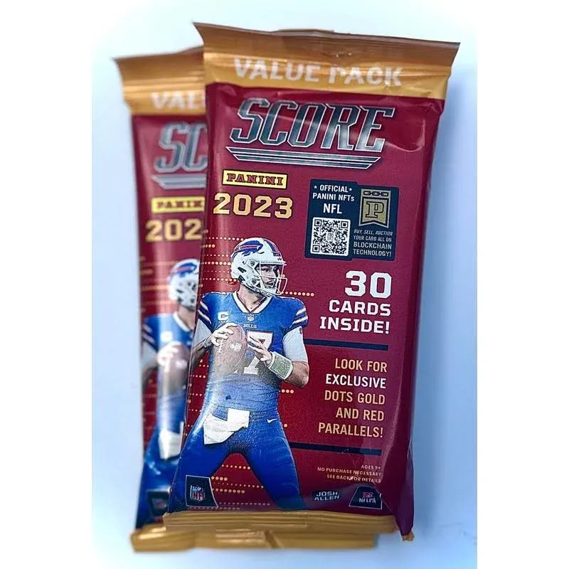 2023 (2) Panini Score Football Card Cello Value Packs (2)- 60 Cards Total of This ...