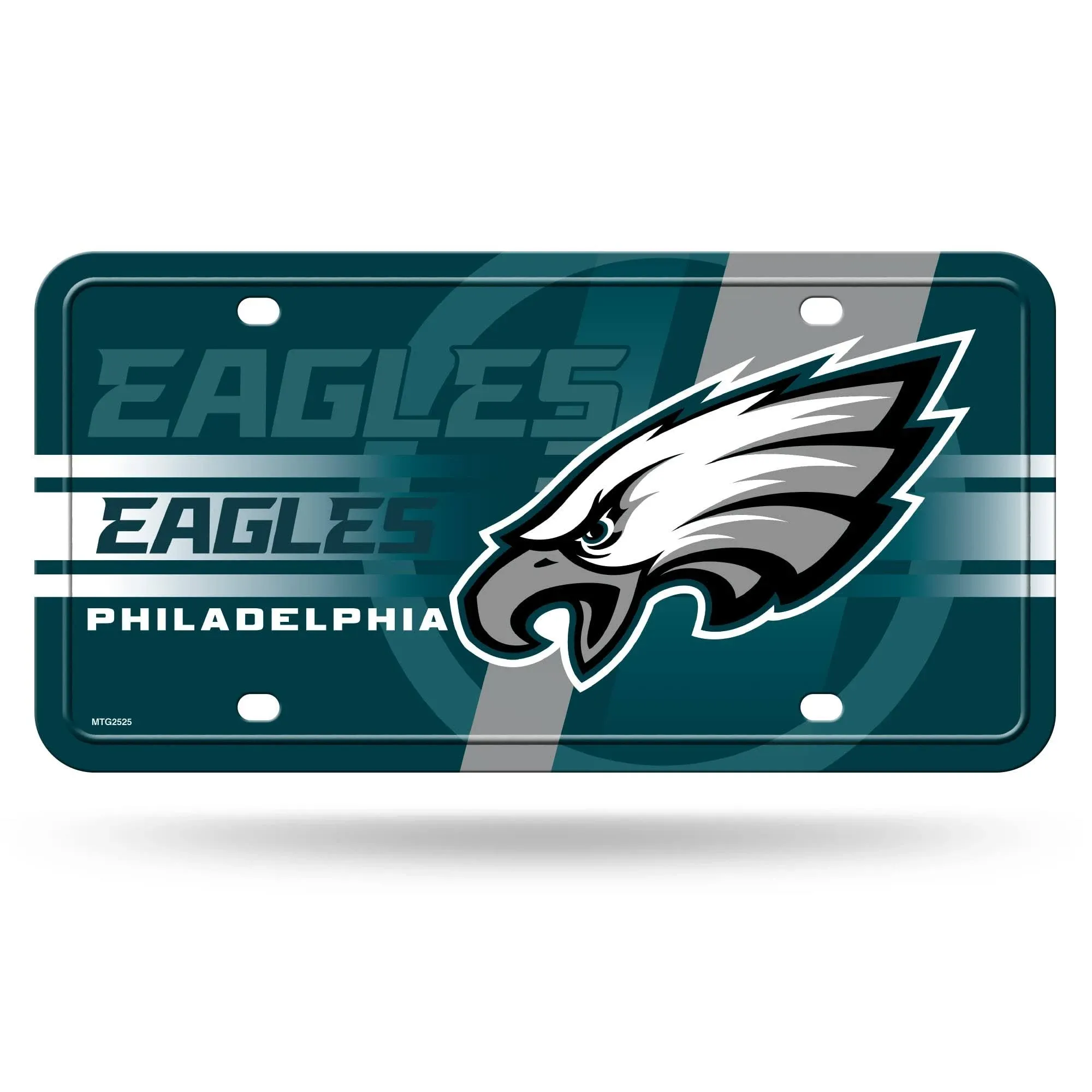 Philadelphia Eagles Metal Tag License Plate 6x12 Inch, Green Circle Design