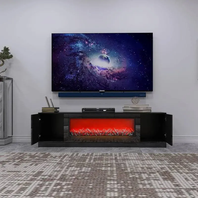 65" TV Stand with Electric Fireplace