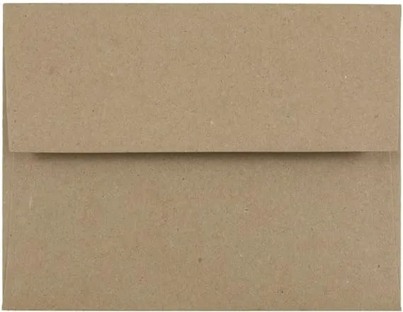 Jam Paper A2 V-Flap Invitation Envelopes - 4 3/8 x 5 3/4 - Brown Kraft Paper Bag ...