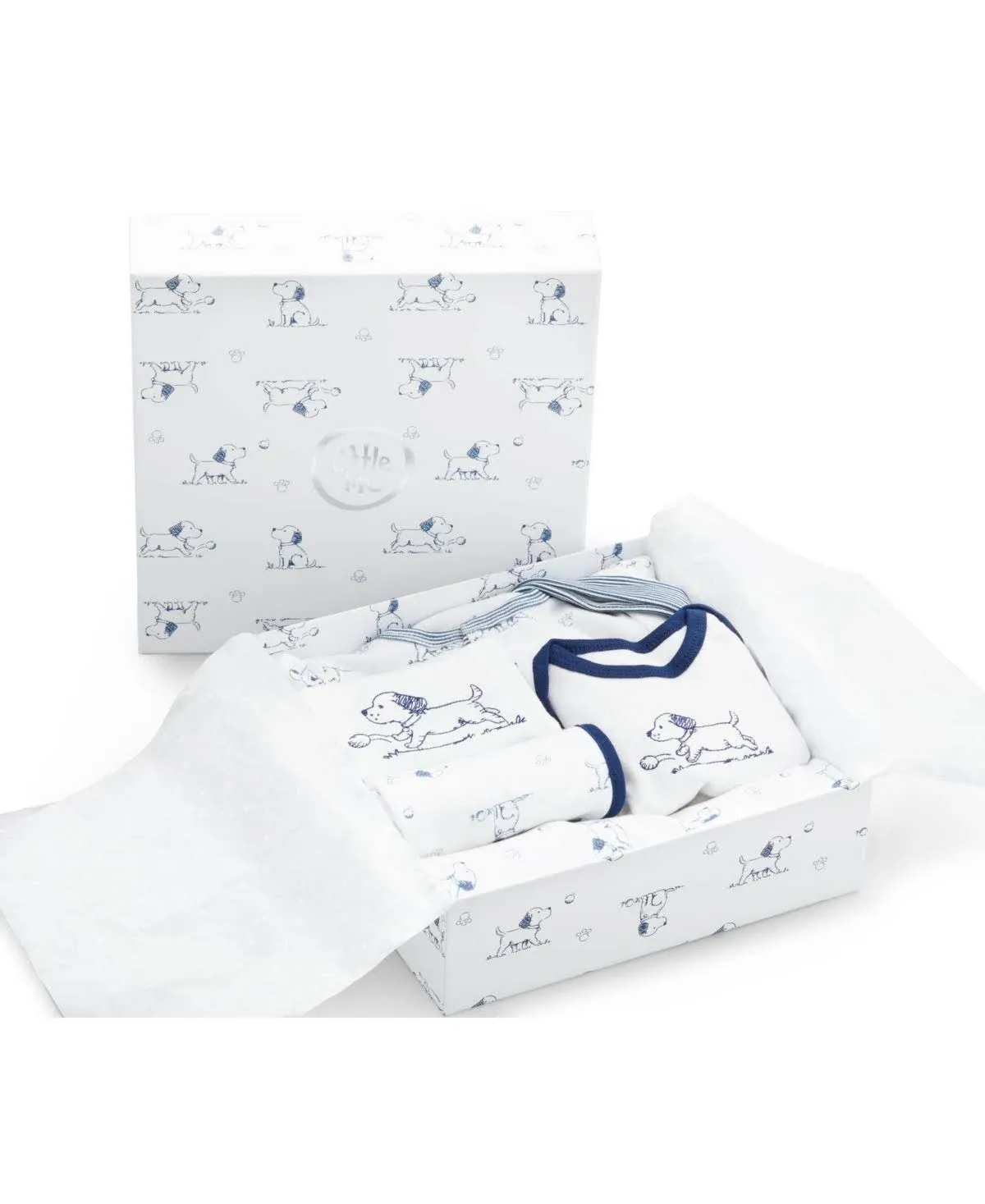 Little Me Baby Boys Puppy Toile Gift Set