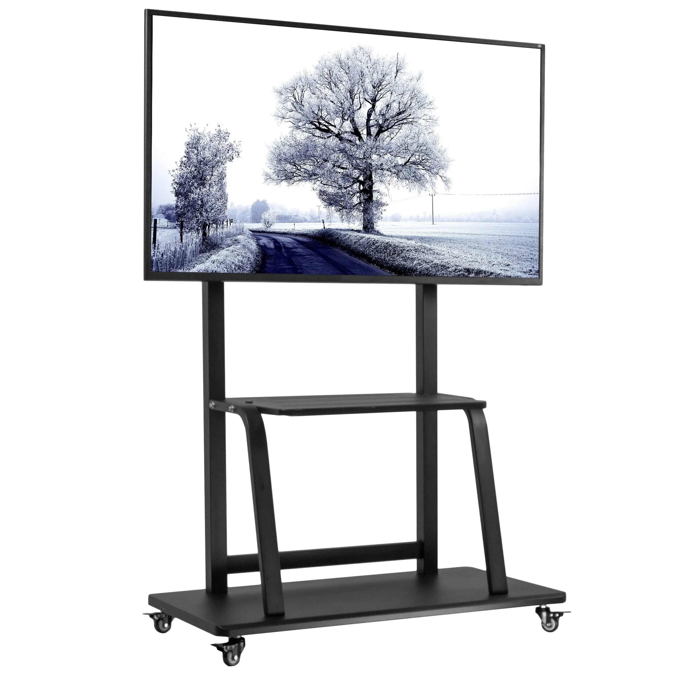 VIVO Heavy Duty Steel Mobile TV Cart for 42&#034; to 100&#034; Screens w/ Metal AV Shelf