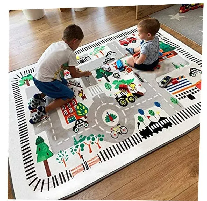 nexace Kids Rug Play Mat, City Life Great for Playing with Cars for Bedroom ...