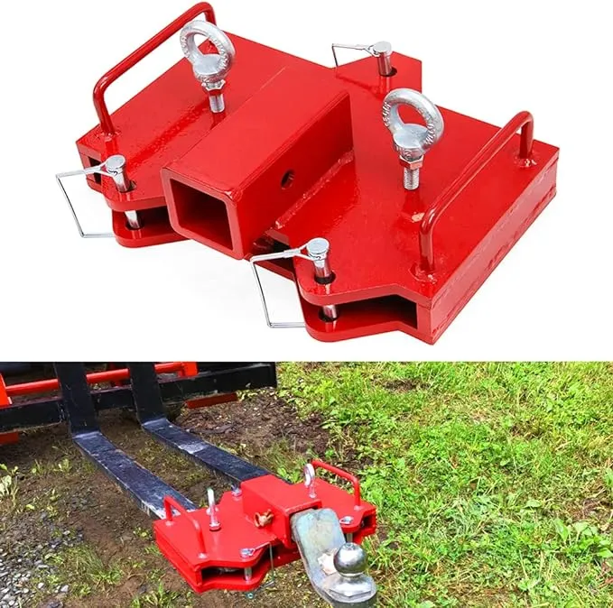 2" Trailer Hitch Receiver Forklift Towing Attachment Fit for Dual Pallet Forks