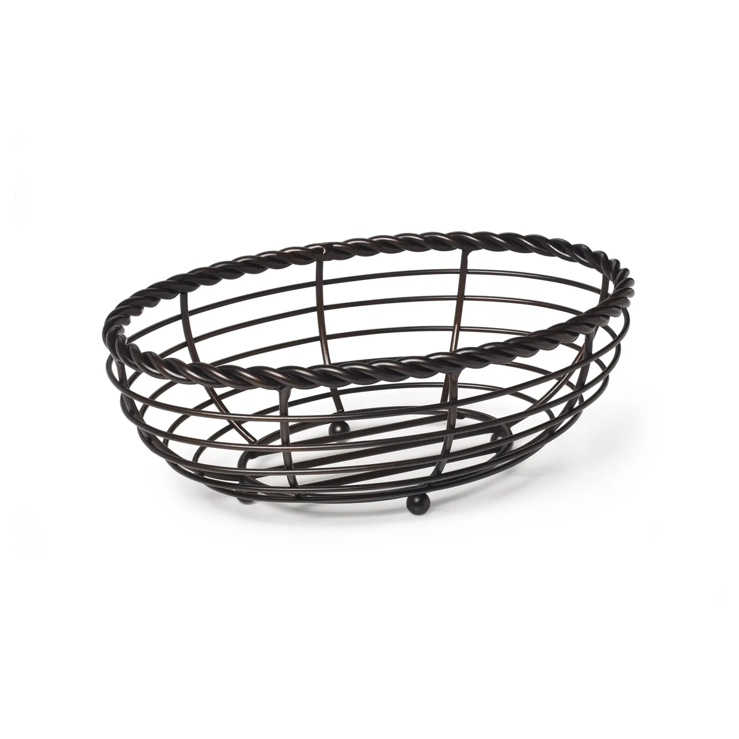 Gourmet Basics by Mikasa Rope Oval Bread Basket, Black