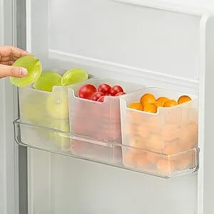 Refrigerator Organizer Box Fridge Side Door Storage Containers Plastic Transluce