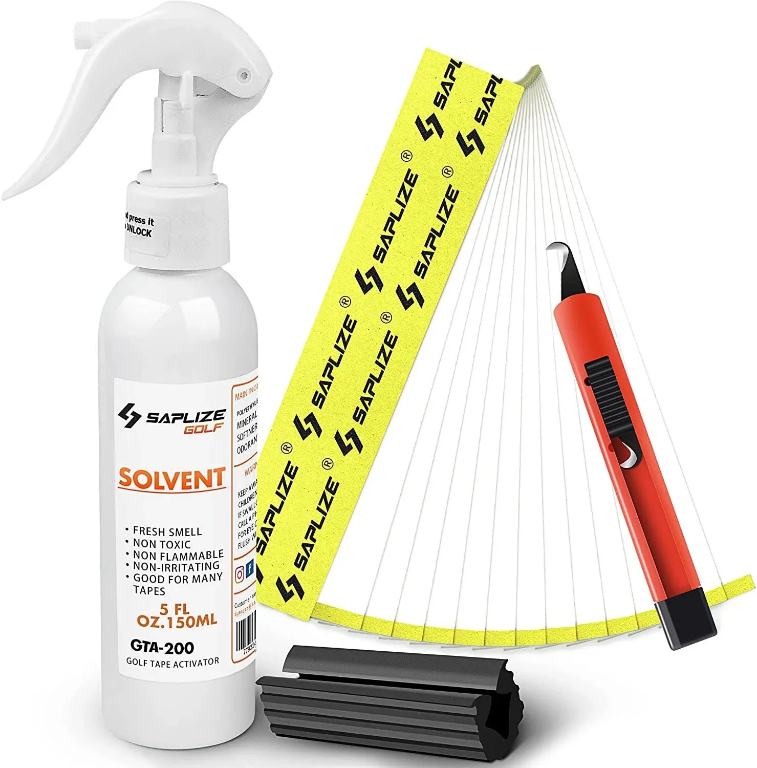 SAPLIZE Golf Regripping Kits with 15 Paper Tapes 5oz Solvent Vise Clamp and H...