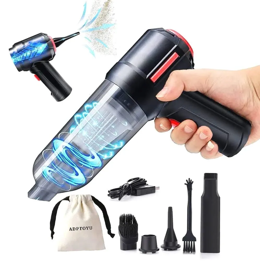 ADPTOYU 3-in-1 Portable Small Cordless Handheld Vacuum Cleaner Rechargeable with ...