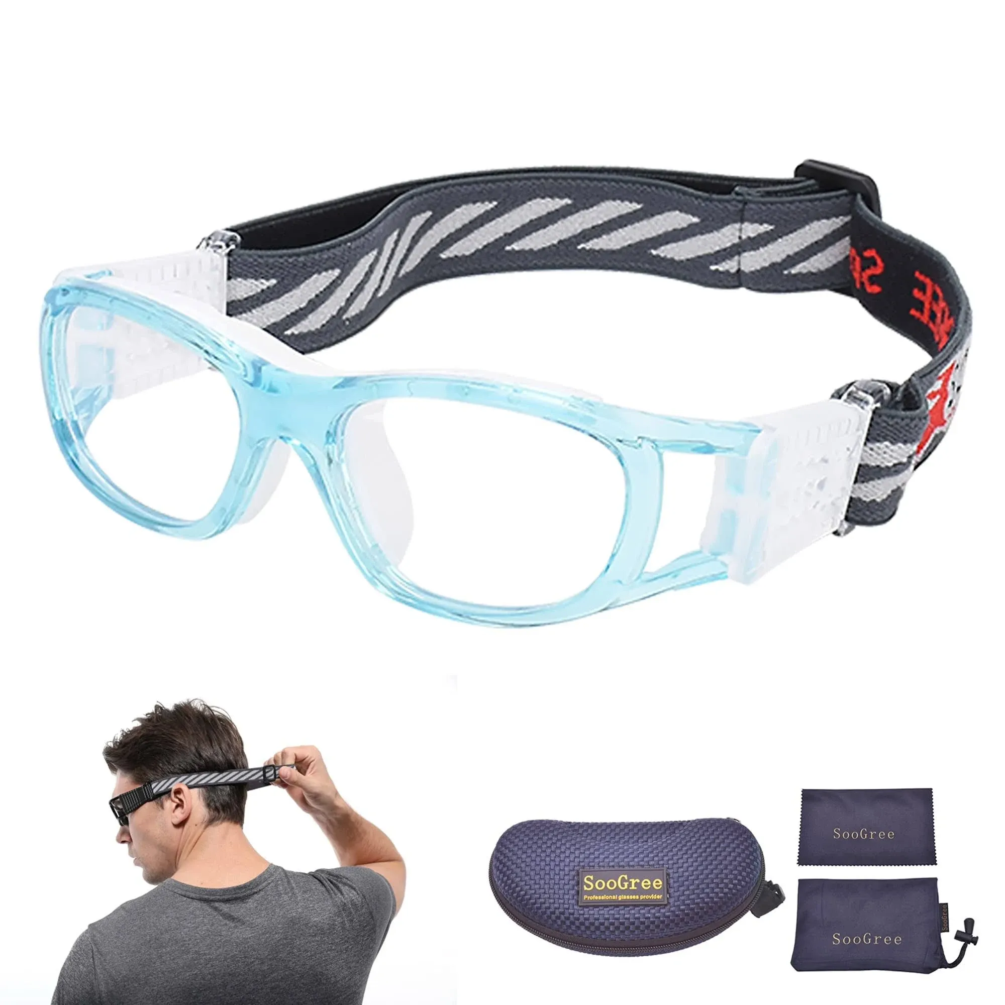 ''N/A'' Kids Sports Glasses Basketball Football Safe Training Goggles Anti Fog 7-12