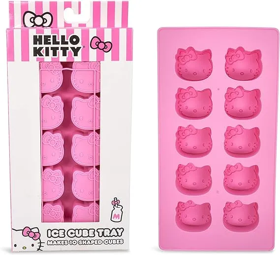 Sanrio Hello Kitty Flexible Silicone Mold Ice Cube Tray In Character Shapes | Reusable Ice Mold For Freezer