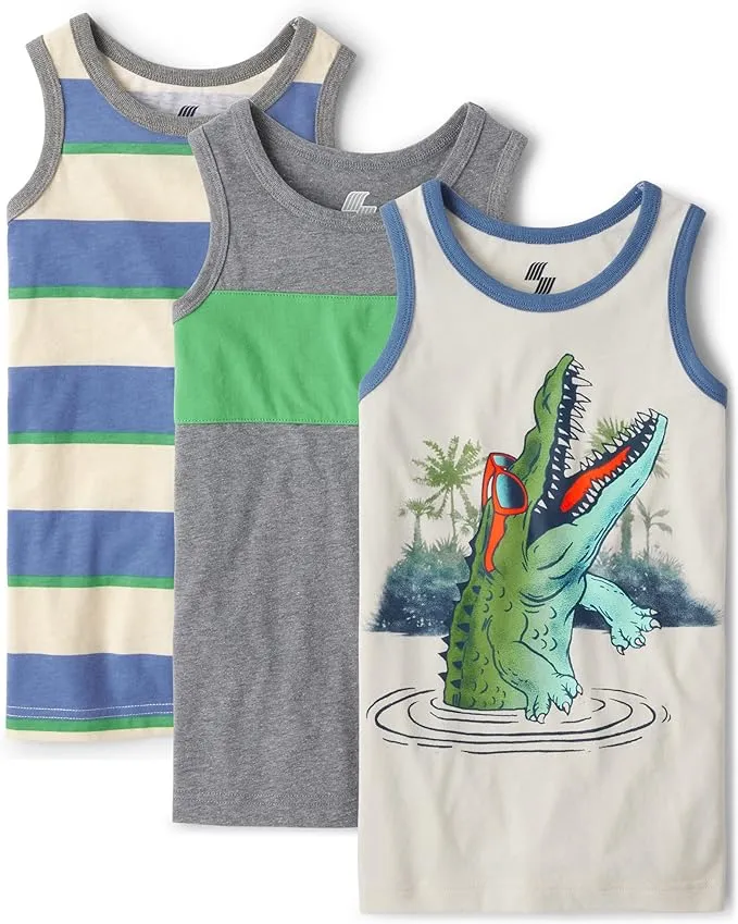 The Children's Place Boys Graphic Tank Tops, 3-Pack, Sizes Xs-xxl, Boy's, Size ...