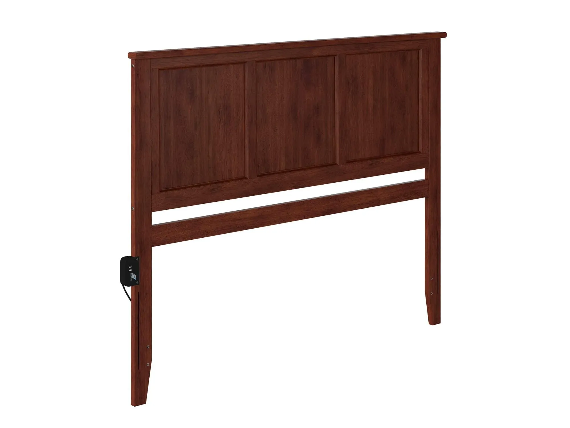 AFI Madison King Size Headboard with Attachable Charger in Walnut