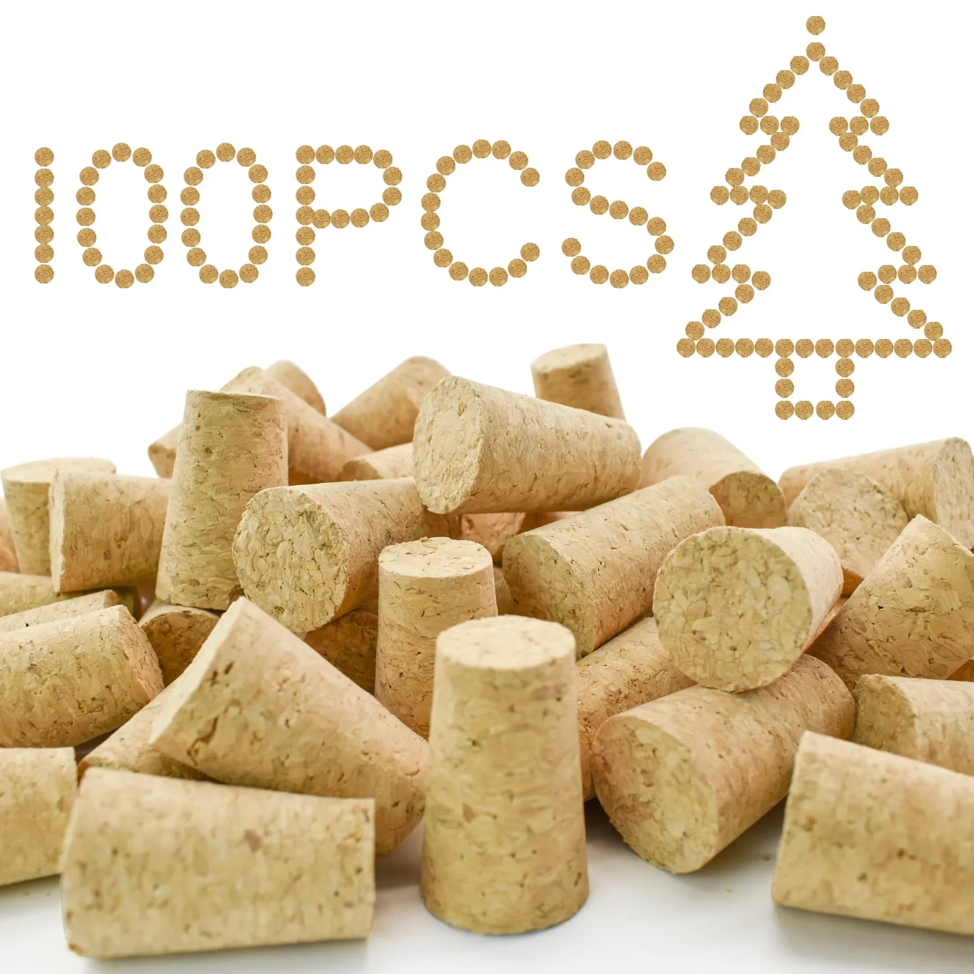 100pcs Tapered Cork Corks Stopper Bottles #9 Natural Soft Wine Making Crafts