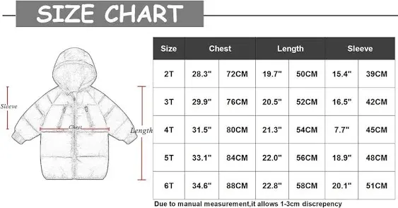 LANBAOSI Kids Winter Coats with Hooded Light Puffer Coat Warm Padded Jacket for Baby Boys Girls Toddler