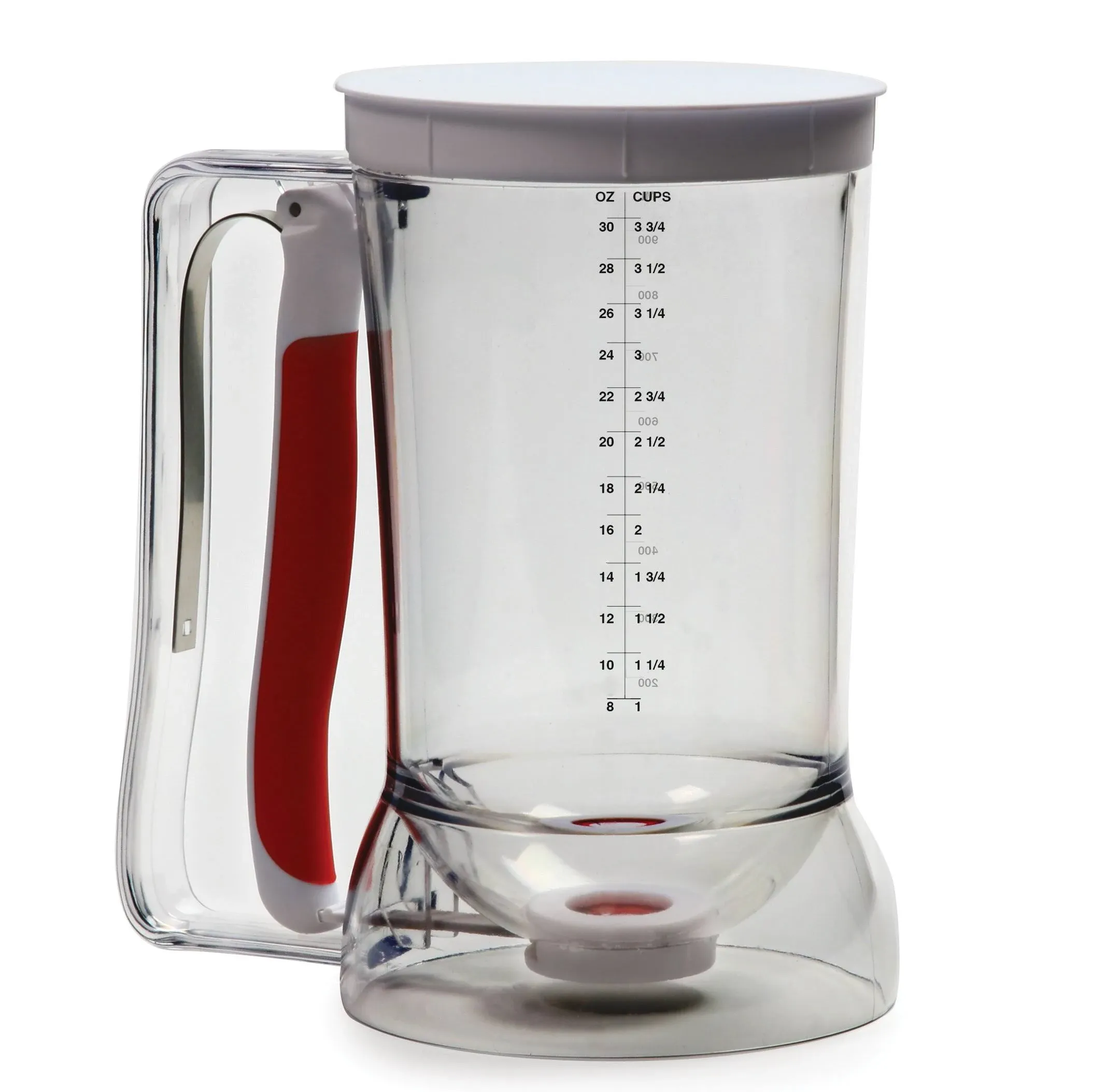 Norpro 4-Cup Batter Dispenser, Clear/red