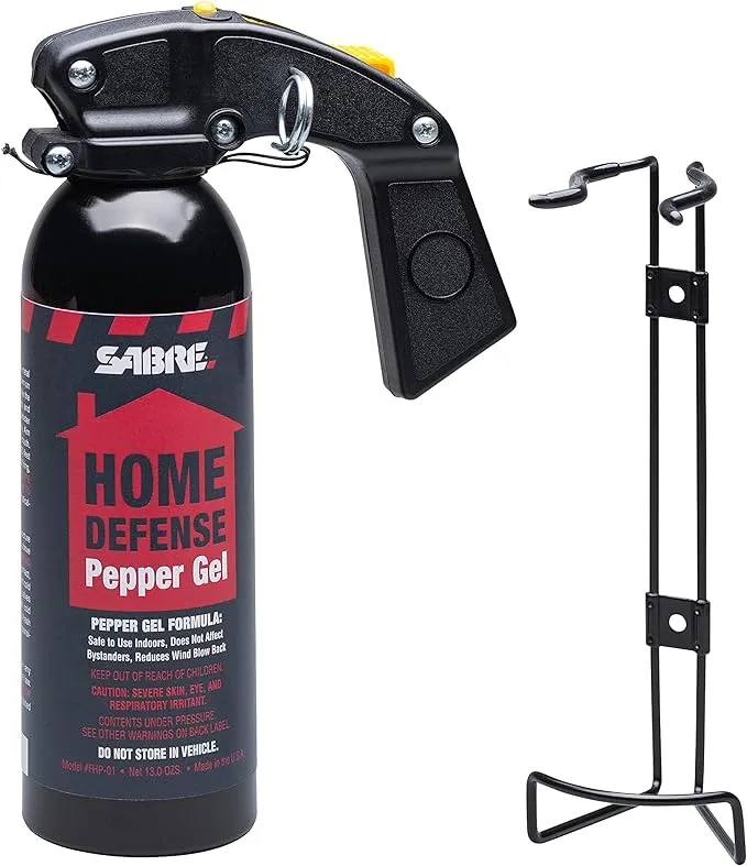 Sabre Home Defense Pepper Spray, Wall Mount, 13 oz. Gel