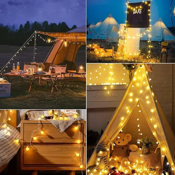 Minetom Globe String Lights, 33 Feet 100 LED Fairy Lights Plug in, 8 Modes with Remote Mini Globe Lights for Indoor Outdoor Bedroom Party Wedding