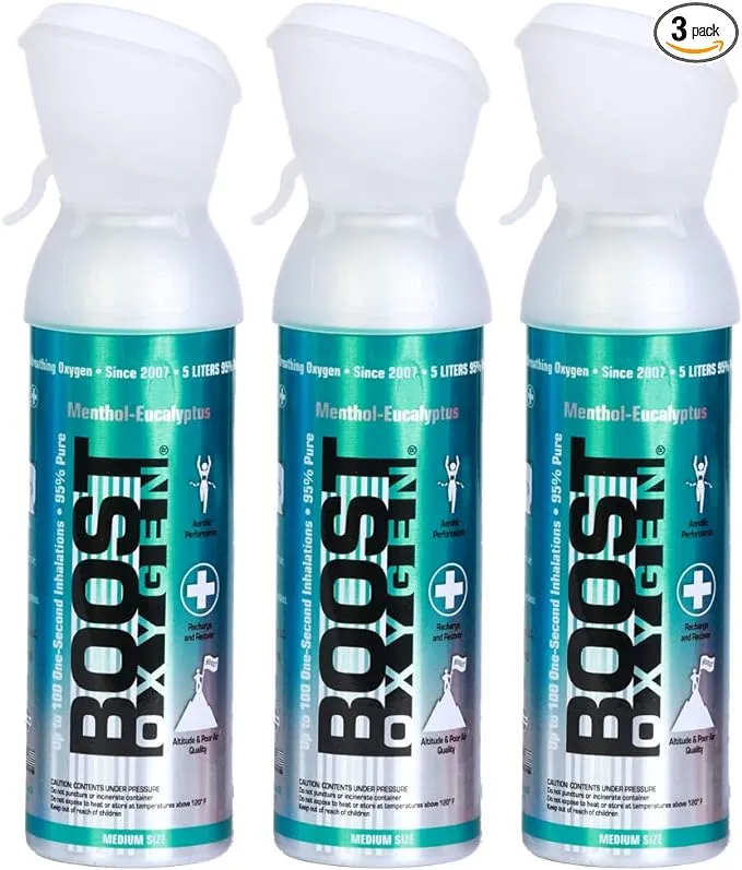 Boost Oxygen Supplemental Oxygen 5 Liter Menthol Eucalyptus 3 Pack