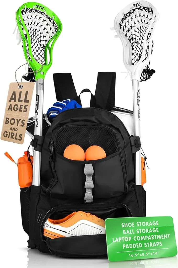 ERANT Athletic Lacrosse Bag - Extra Large Sports Lacrosse Backpack - Lacrosse...