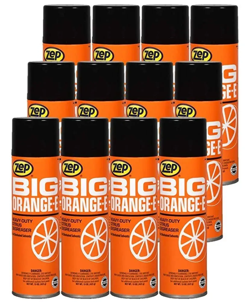 Zep Professional Big Orange Citrus Solvent Degreaser, 15 Oz, Pack Of 12 Cans