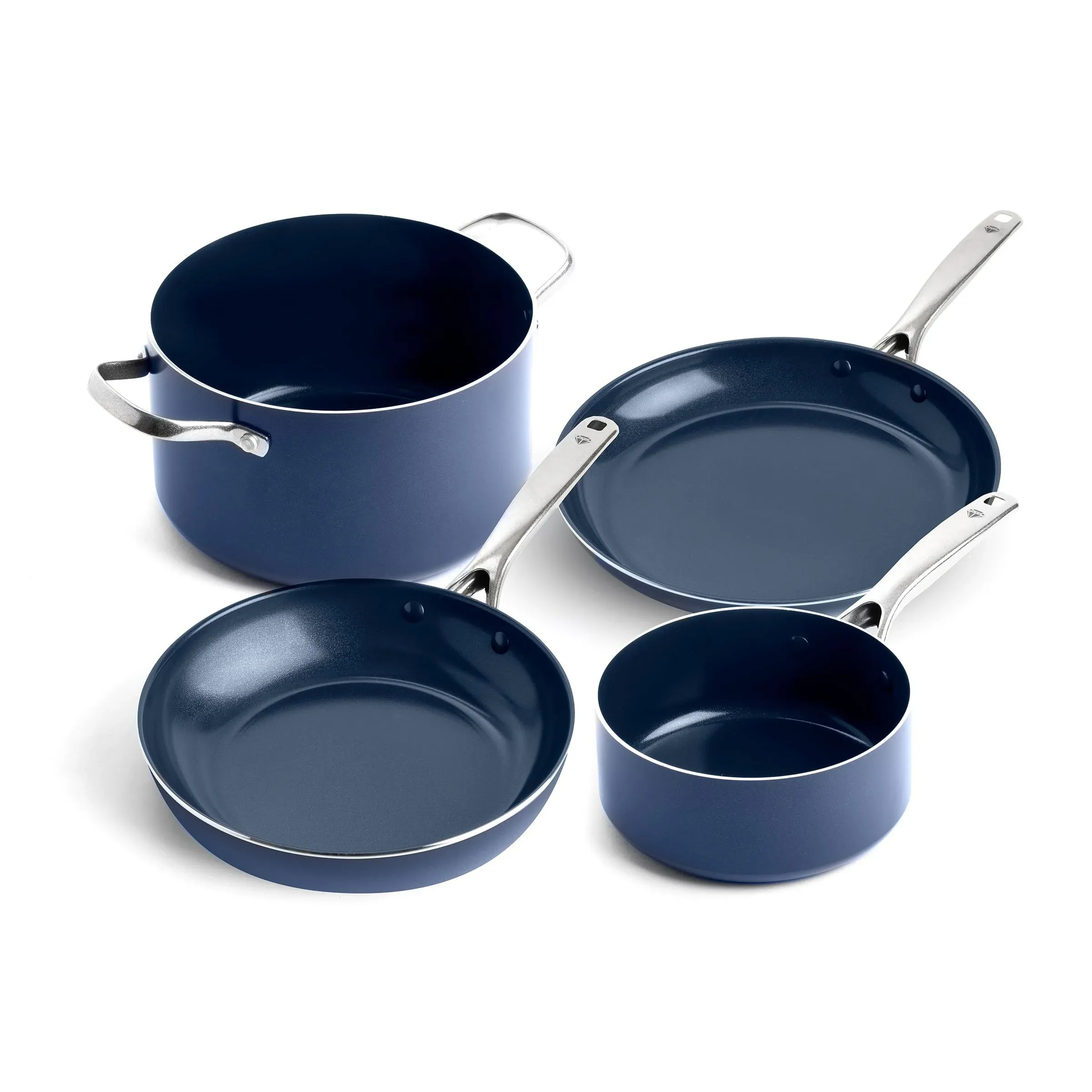 Cookware Diamond Infused Ceramic Nonstick, 4 Piece Cookware Pots and Pans Set...