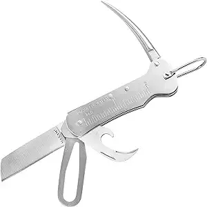 Maxam 3 3/4 Inch Sailor's Tool, a Powerful Multi-Use Sailor Knife Ideal for Boating, Fishing, Camping or Outdoor Activity, Silver