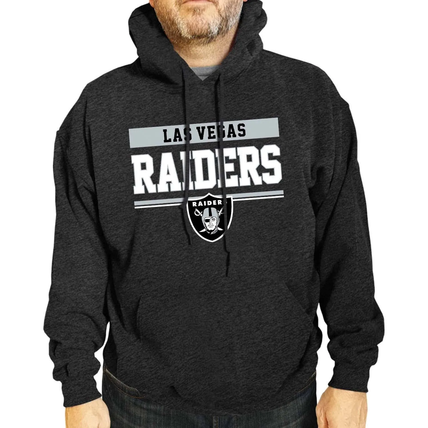 Team Fan Apparel NFL Adult Gameday Charcoal Hooded Sweatshirt - Cotton & Polyester Blend - Stay Warm and Represent Your Team