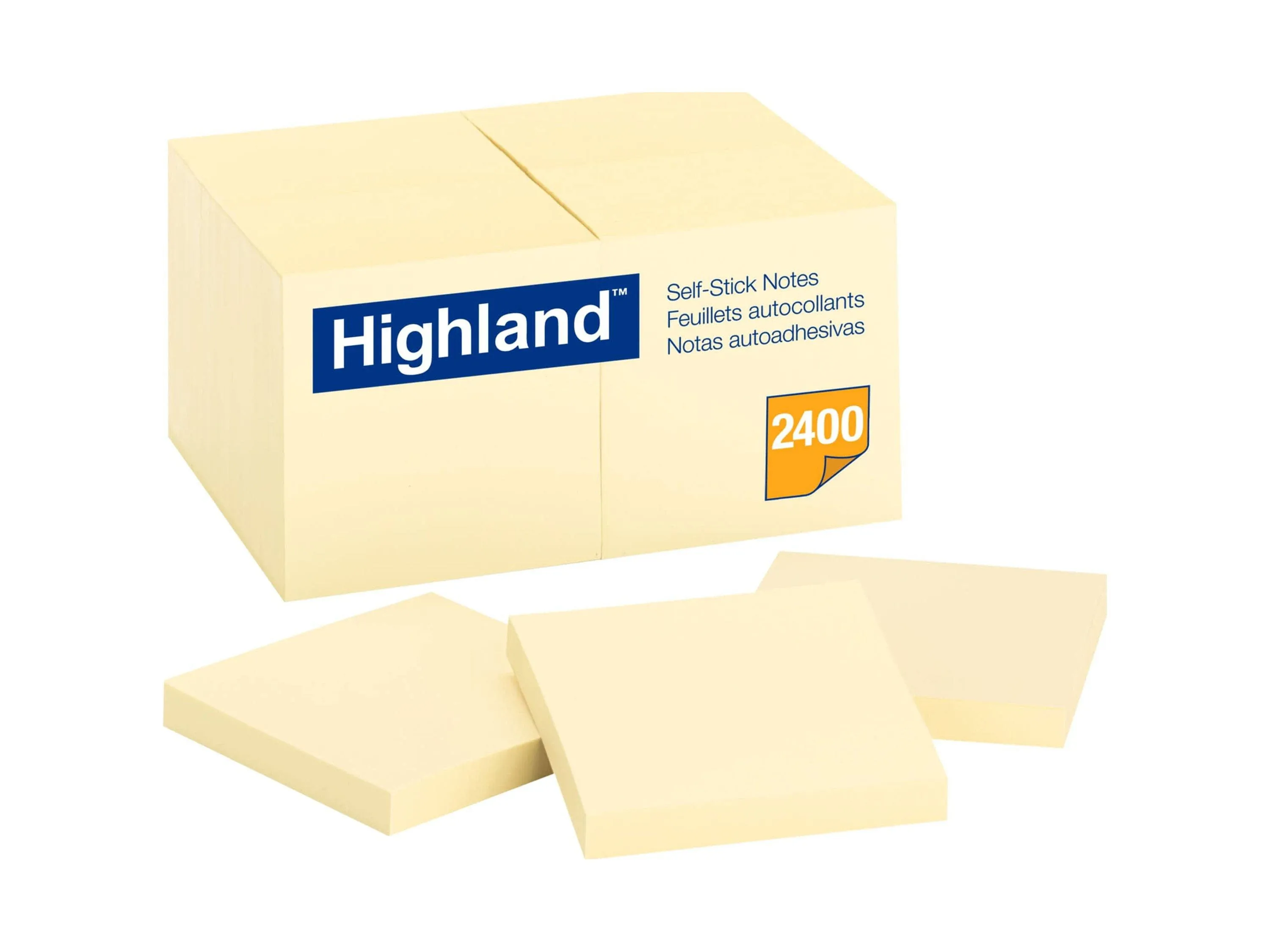 Highland Sticky Notes, 3 x 3 Inches, Yellow, 24 Pack (6549-24)