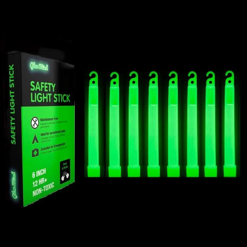 12 Ultra Bright Emergency Glow Sticks - Individually Wrapped Long Lasting Indus 