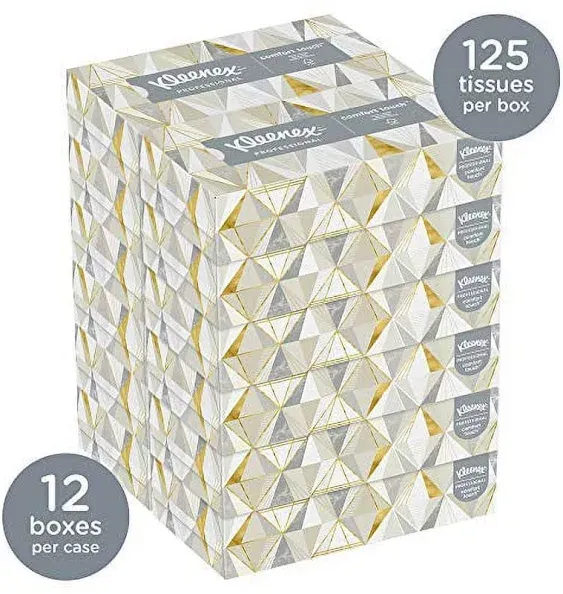 Kleenex® Professional Facial Tissue for Business (21400), Flat Tissue Boxes, 36 Boxes/Case, 100 Tissues/Box, 3,600 Tissues/Case