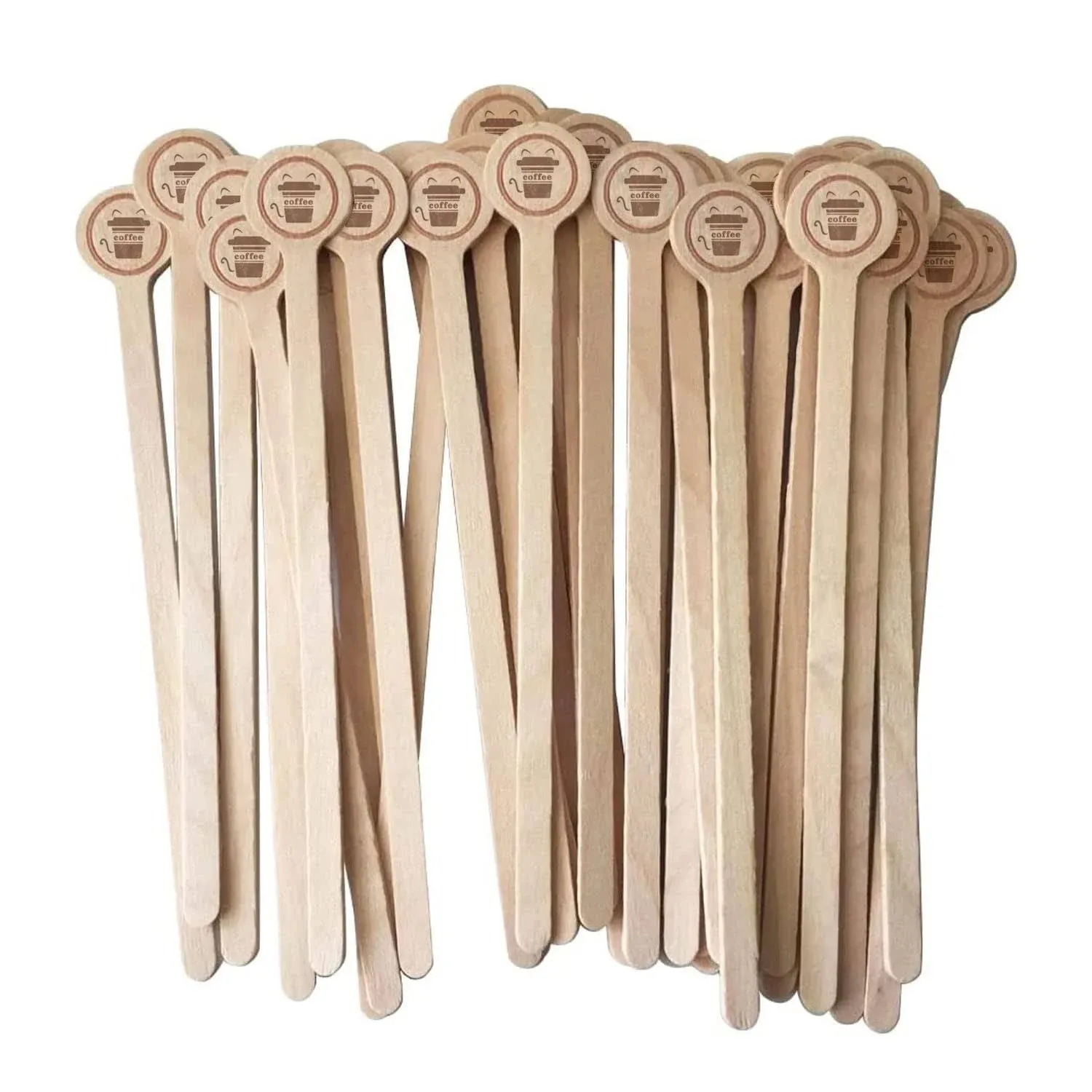 100 Pack Coffee Stirrers Disposable Wooden Coffee Stir Sticks With Round Endsdis