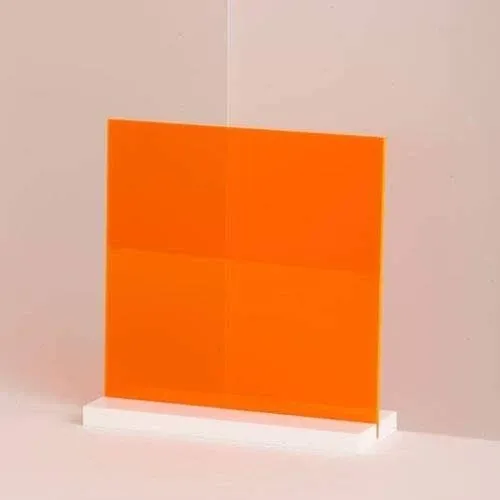 1/8&#034; (0.118&#034;) Orange Neon Fluorescent Acrylic Plexiglass Sheet 24&#034;x12&#034; Cast 3...