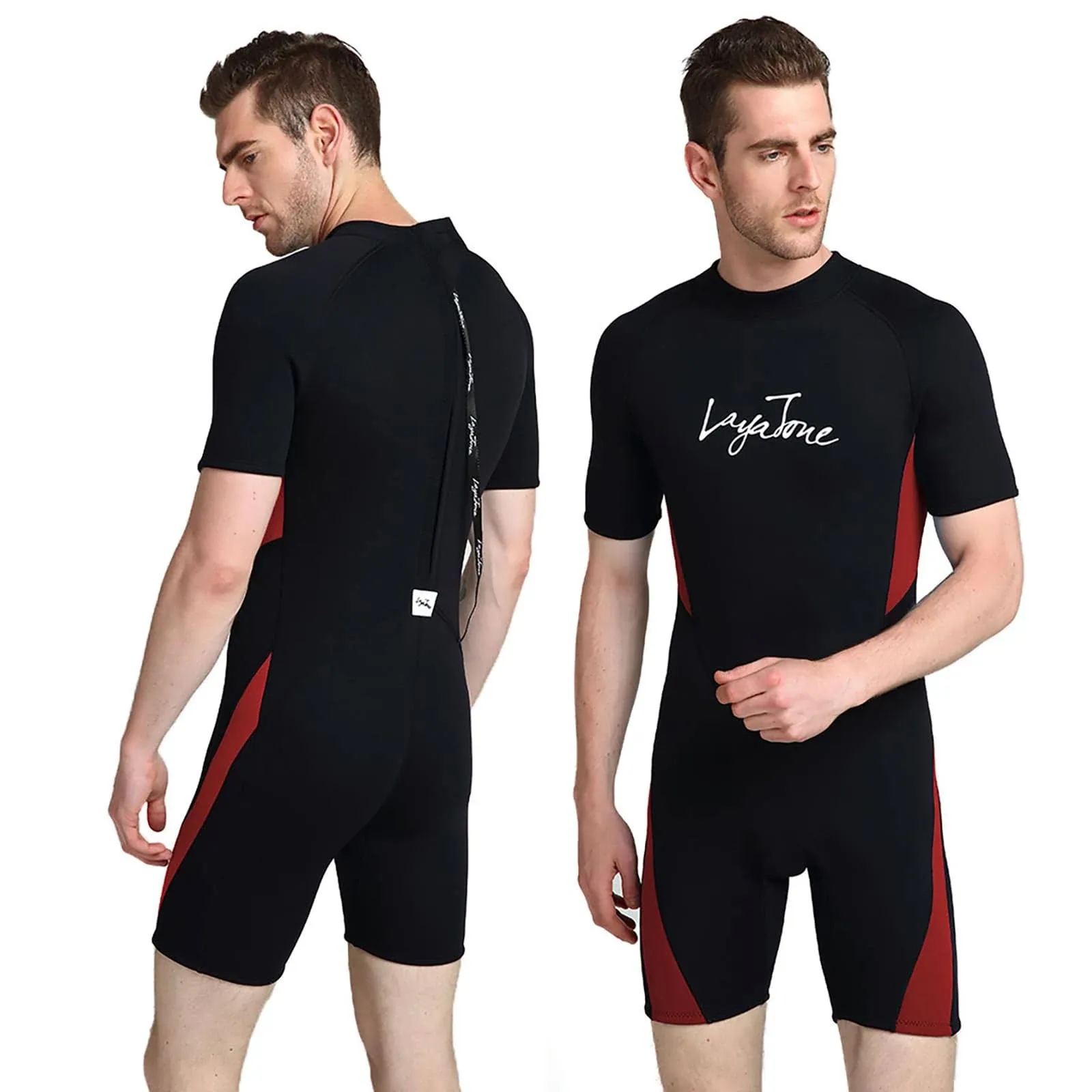 LayaTone Shorty Wetsuit Mens Womens 3mm Neoprene Shorty Wetsuits for Swimming Diving Surfing Freediving Snorkeling