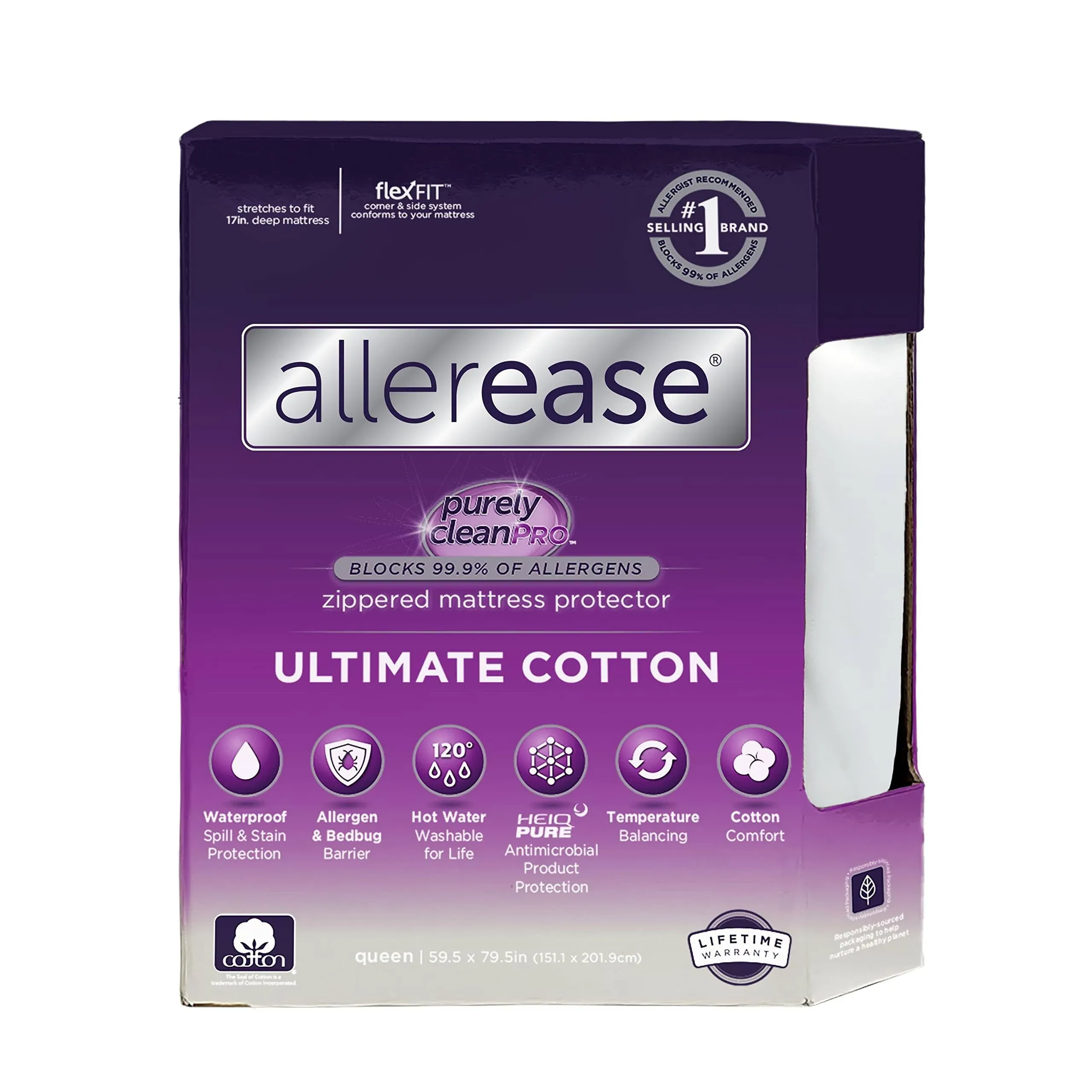 AllerEase Ultimate Allergy Protection and Comfort Zippered Mattress Protector, King