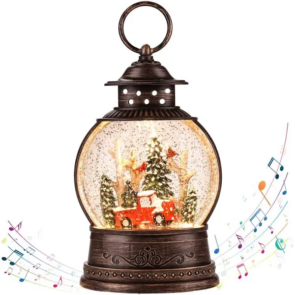 Christmas Snow Globes Christmas Lantern, Christmas Decorations Musical Snow G...