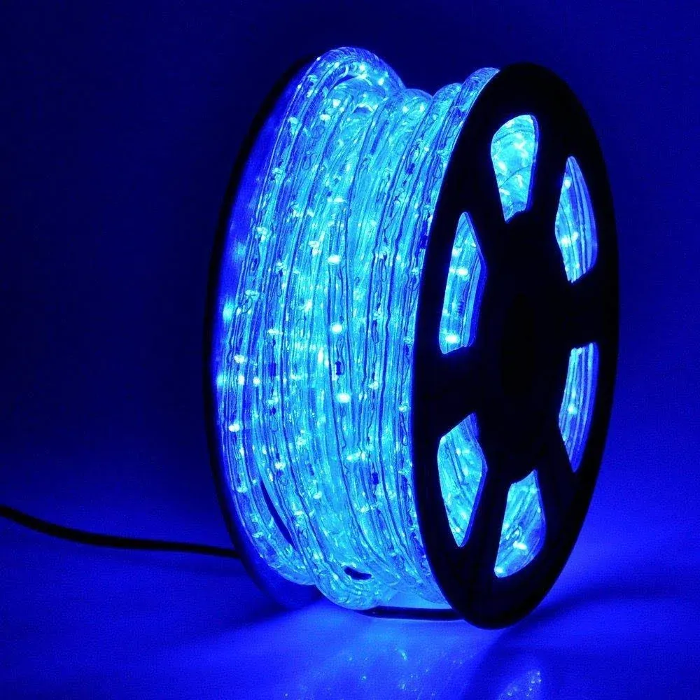 50FT 360 LED Waterproof Rope Lights,110V, Outdoor, Energy saving, Blue