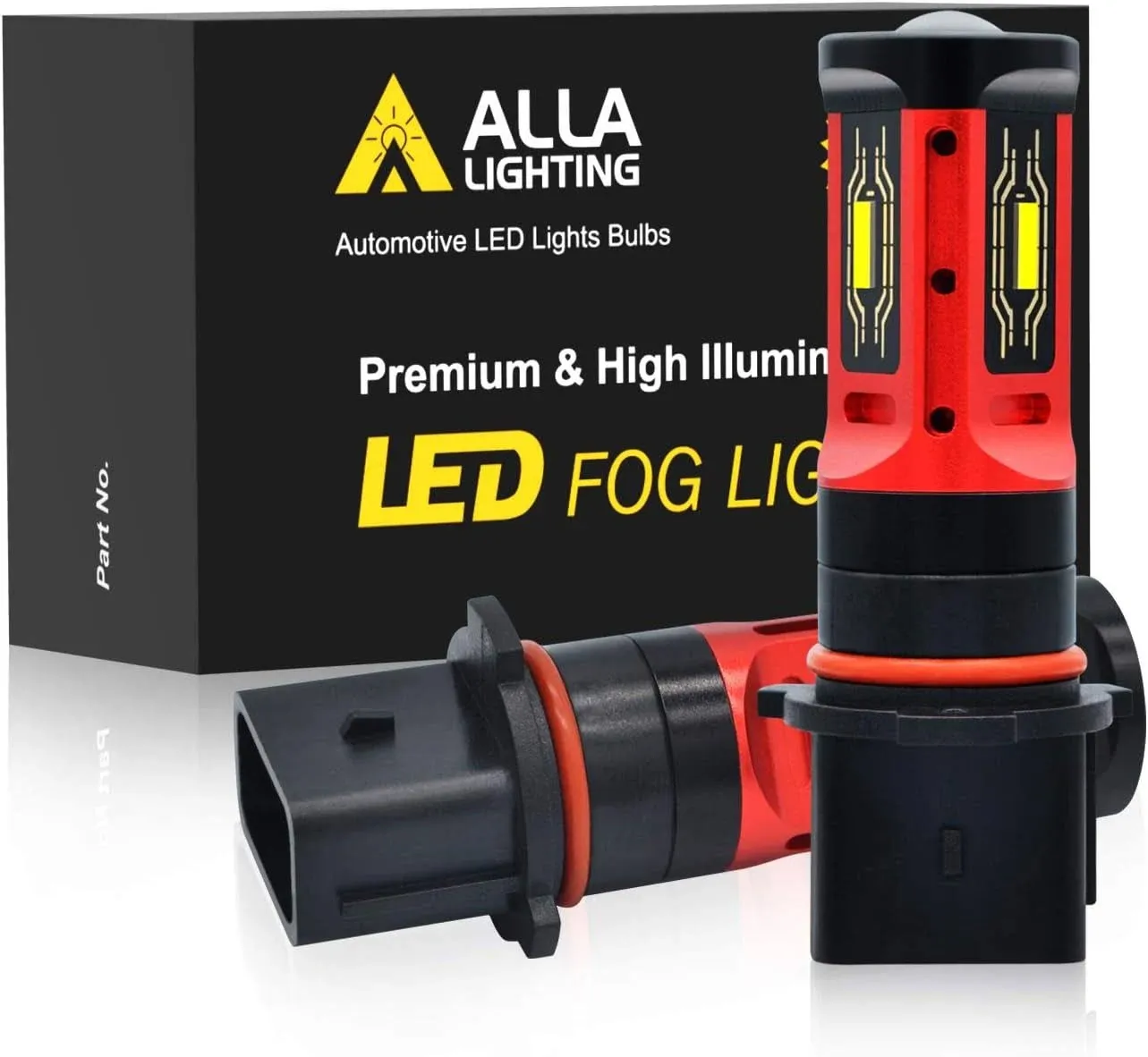 Alla Lighting PG18.5d-3 Base PSX26W 12278 LED Fog Lights/DRL Upgrade, 6000K Xenon White 12278C1 H28W PWY26W Xtreme Super Bright 1860-SMD